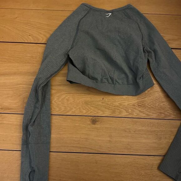 Gymshark vital seamless 2.0 long sleeve crop top gray medium - Picture 8 of 9